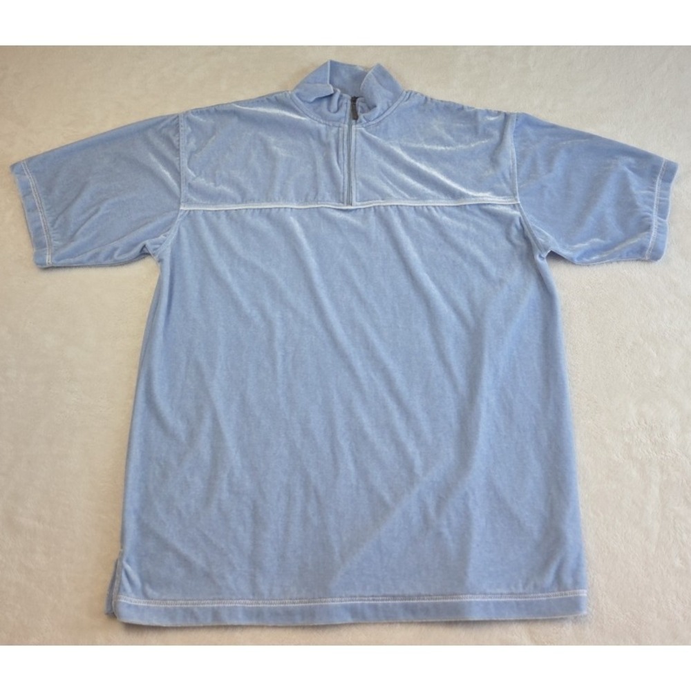 Stardom Vintage Velour  Quarter Zip Pull Over Men's Size XL Blue